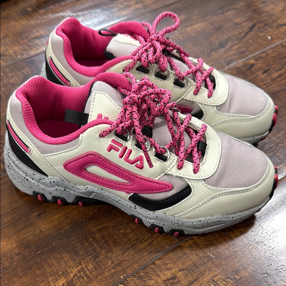 Fila JM Reminder 5JM00276-675 Pink and Cream Trail Sneakers - Women’s Size 6.5
